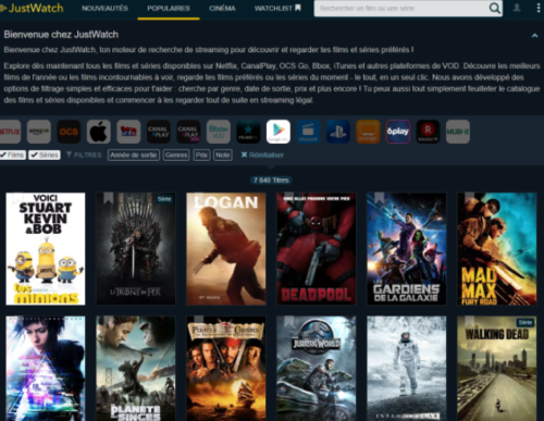 Just Watch ! Le moteur de recherche dédié aux films et séries en streaming !
